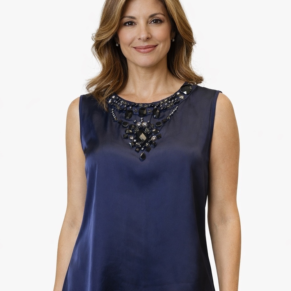 August Silk Sleeveless Top/Medium-Large